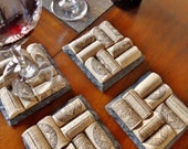 Home and Grapes Edition- Slate Wine Cork Coasters (Set of 4) Christmas, Wedding