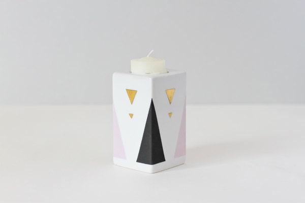 Geometric triangle candle holder