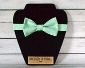 Mint with Subtle Grey Swirl Pattern Adjustable Baby / Toddler / Child Bow Tie