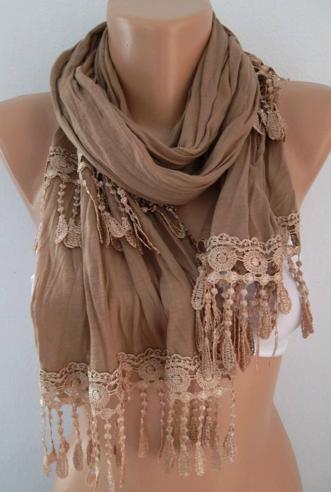 Georgeus Scarf  Elegant  Scarf Feminine Scarf Caramel Scarf