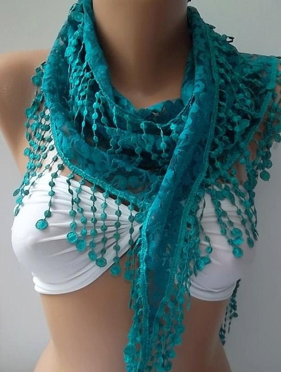 NEW Turquoise - Elegance Scarf Lace Scarf