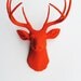 White Faux Taxidermy - Faux Deer Mount - The Anastasia - Orange Resin Deer Head- Stag Resin Orange Faux Taxidermy- Chic & Trendy