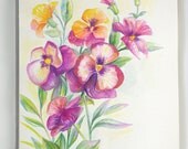 Flowers bloom. Original watercolor A4 size