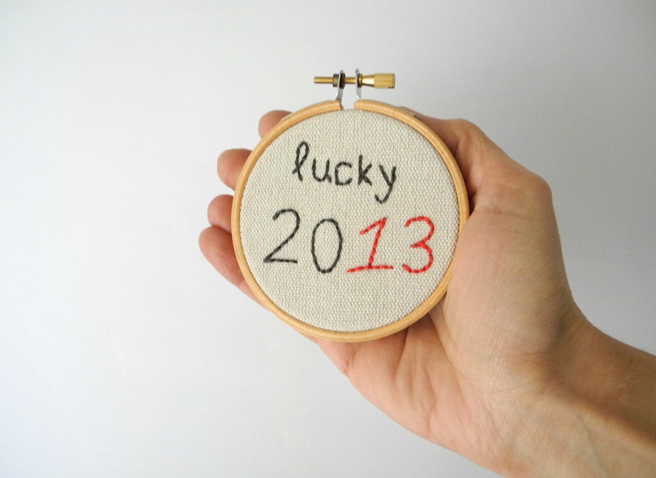 Good luck charm 2013, lucky 3'' hoop for New Year,New Year's decor - pitsispopis