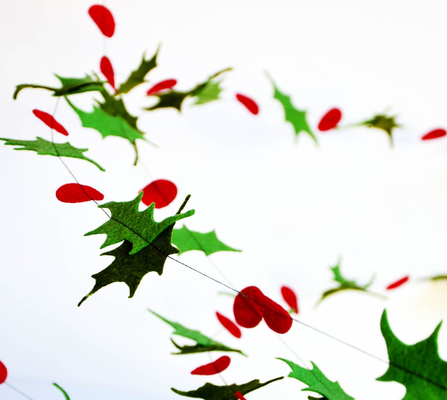 Holiday Decor - Holiday Garland - Holly Garland - Holiday Decoration - Christmas Garland