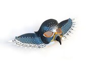 Hawk Bird Leather Mask Animal Falcon Birds Black White Grey Wings Halloween Earth Day Gift Carnival Party Kids Boys Girls Children adults