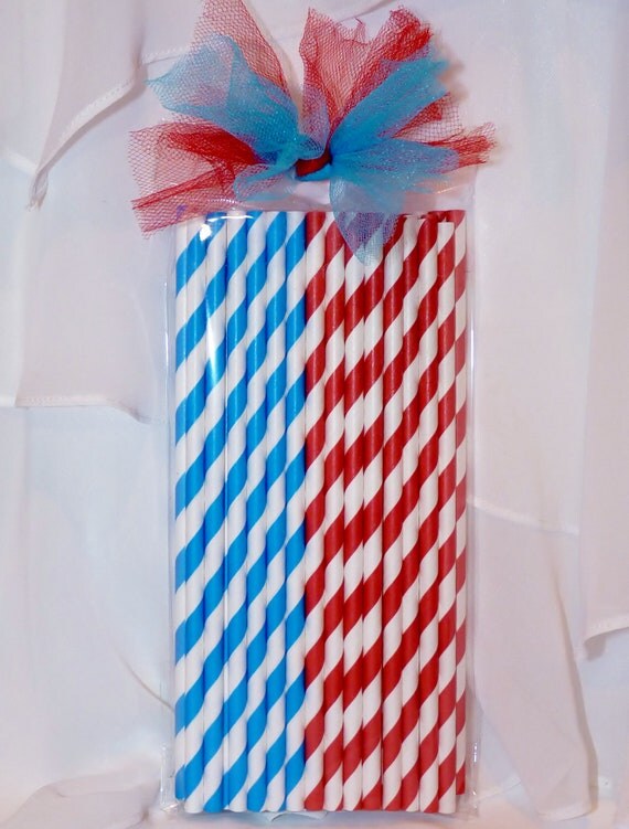 Dr seuss CaT in the HaT 60 Paper Straws Thing Red and FiSh BluE , Striped Paper Straws Disney, Storybook, Grinch Il_570xn