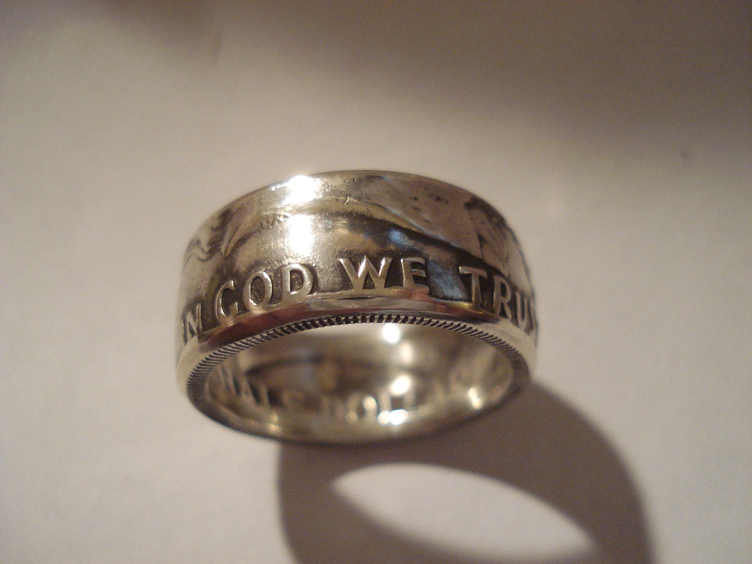 Benjamin Franklin Half Dollar Coin Ring 90% Silver