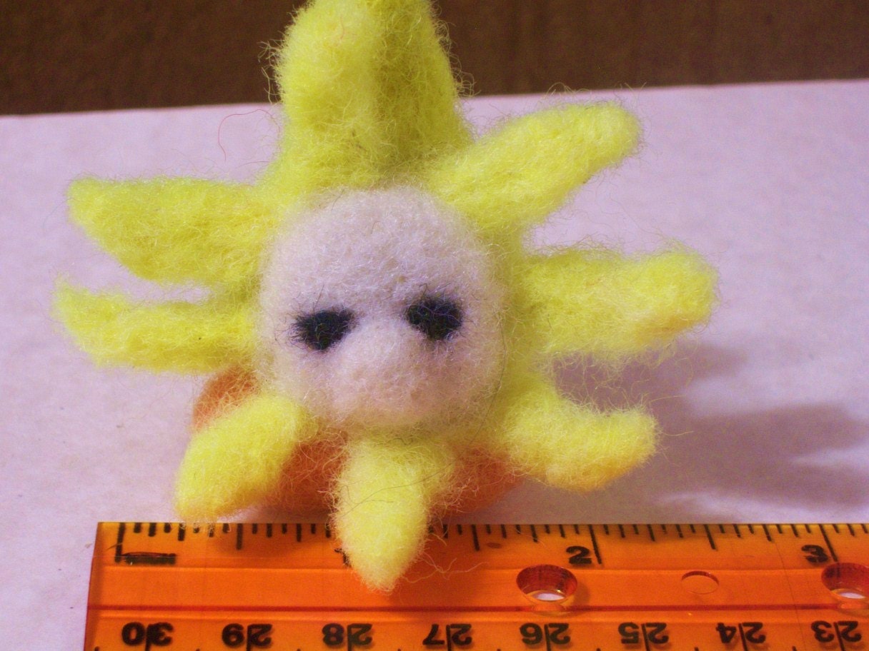 little pocket gnome, sunshine handmade OOAK wool doll needle felted soft toy,waldorf,play people