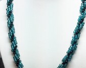 Blue and Black Spiral Necklace