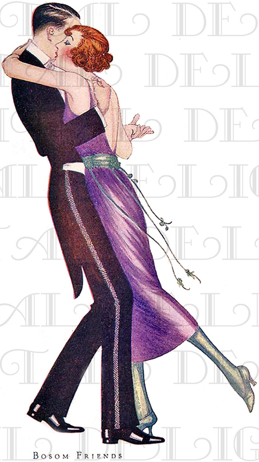 DANCING  In The 1920s. Art Deco FLAPPER. Vintage illustration. DECO Digital Download. - DandDDigitalDelights