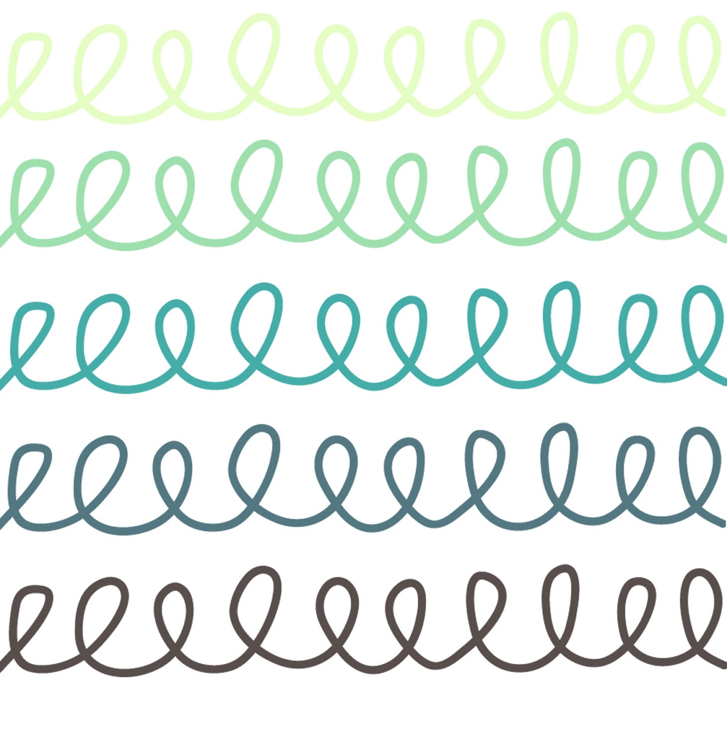Digital Borders // Curly Borders 2 // 5 pieces // png files // 300 DPI // Instant Download Il_170x135