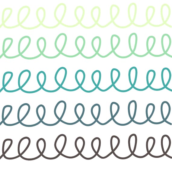 Digital Borders // Curly Borders 2 // 5 pieces // png files // 300 DPI // Instant Download Il_570xn