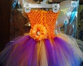 Orang and purple fairy tutu, dress includes matching headband fits 3 to 5