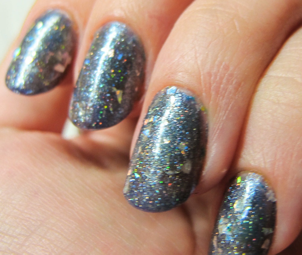 Broken Holo Theory Nail Polish - MINI - shredded holographic silver top coat