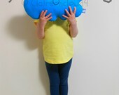 MR HAPPY CLOUD - Bright Turquoise Cloud Pillow / Cushion Baby Nursery Kids Bedroom Home Decoration
