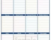 Grocery Shopping List - Printable Document - Household Binder - INSTANT DOWNLOAD