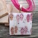 Wood Tile Beach Summer Flip Flops, Pink, Orange and White