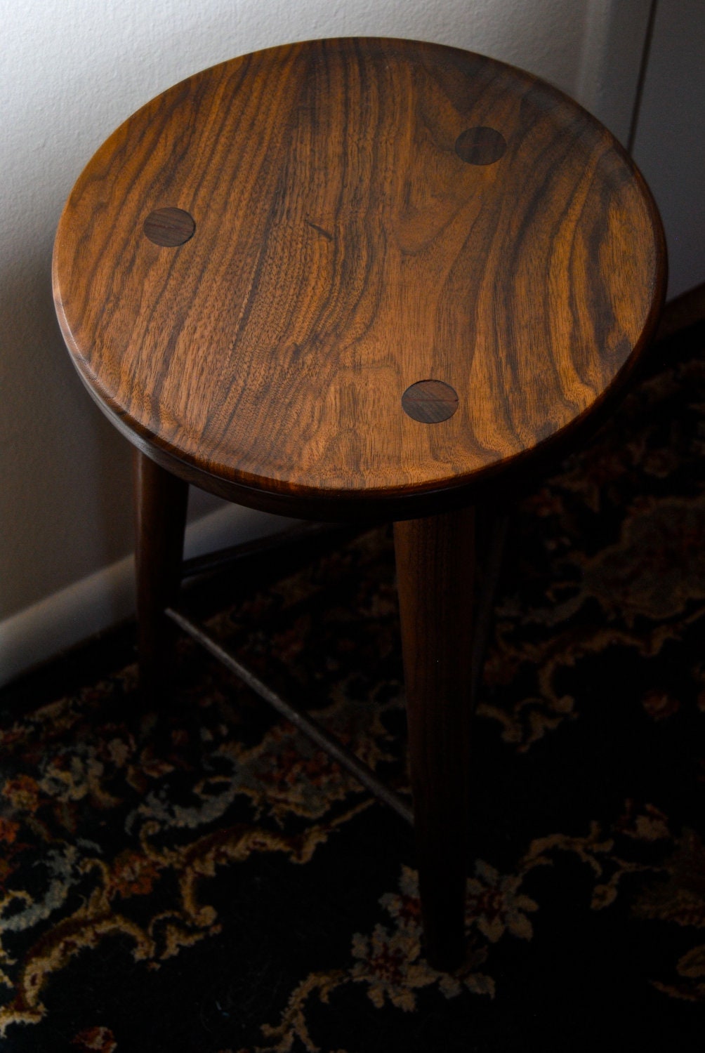Handmade Bar Stool Solid Walnut Custom Height Available