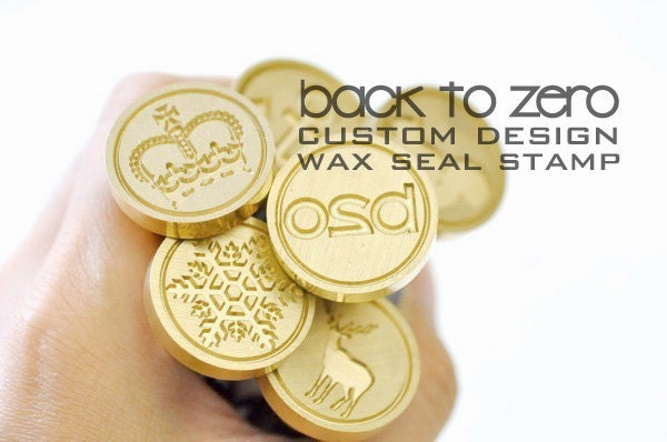 Design Your Own Gold Plated Wax Seal Stamp - 10 Colors Handle Available