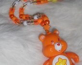 Care Bear Necklace Kandi Decora Fairy Key Pony Beads Orange Kawaii Cute Star Cartoon Character Retro Upcycled