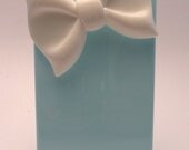 Tiffany Blue Iphone 4 Case With White Bow, Bow Iphone 4 Case, Iphone Case