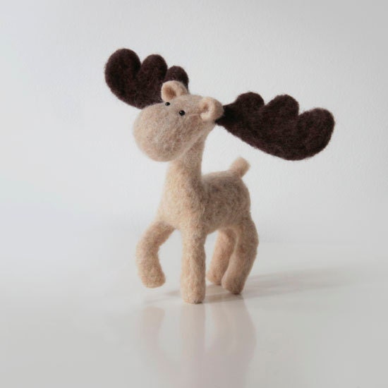 December with MO the Moose - a proud handmade animal with stunning big brown antlers