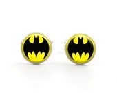 Batman Cufflinks - Sci-Fi Jewelry - Mens Cufflinks - Accessories for Men - Silver Cufflinks - Gift Bag Included