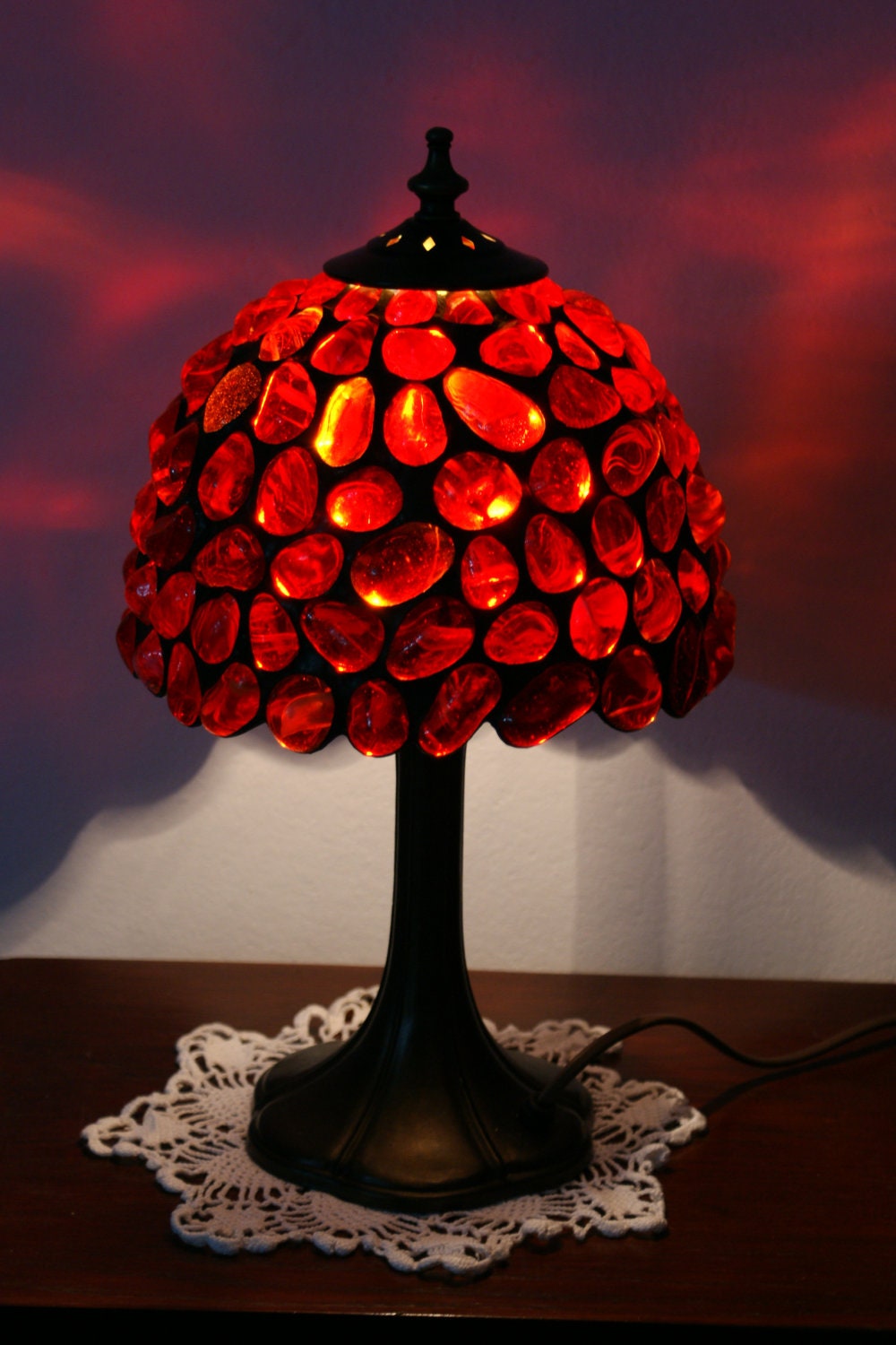 Red Stained Glass Lamp - Anazie
