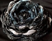 Snake Print Chiffon and Satin Fabric Flower, Handmade Flower Hair Accessory