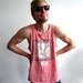Sea Shell Pink Tank Sleeveless Top 90's 1990's L to XL SALE 10% OFF