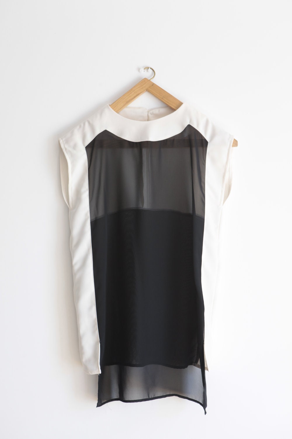 Long see-through sleeveless top