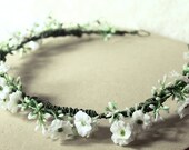 Tinkerlily - Small Flower Crown with Twigs / Floral Haircrown / Hairpiece - Wedding, Engagement, Nature Inspired, Romantic, Vintage Style