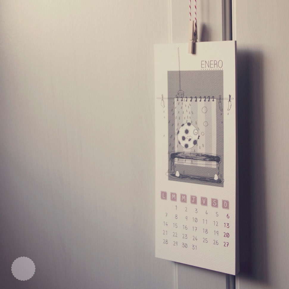 2013 Original wall Calendar - Post apocalyptic Illustrations - English / Spanish / Italian