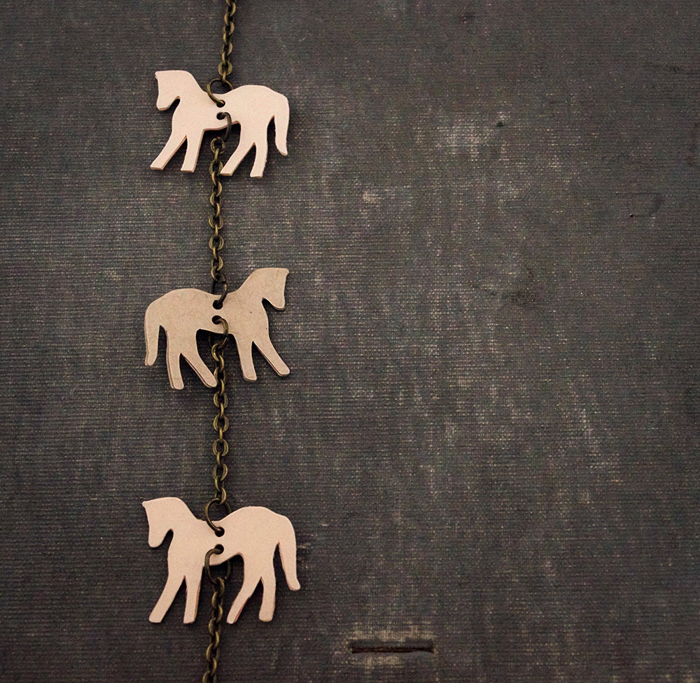 Horse Necklace/ Kraft Brown