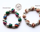 Handmade Ethnic Navajo Funky Colorful Peruvian Folk Festival Eclectic Beads Fabric Bracelets