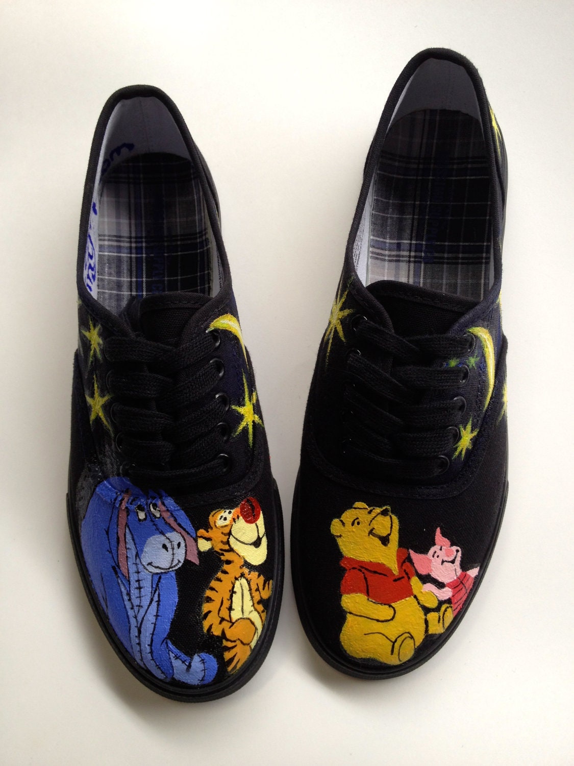 Any Size 5.5-13 Hand Painted Winnie the Pooh Piglet Tigger Eeyore Disney Inspired Galaxy Shoes Womens Custom Keds Vans