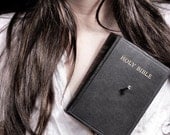 Other Peoples Religion - FREE SHIPPING 8x12 Print Portrait White Black Red Cream Bible Religion Nail Blood Art Religious Surreal Creepy