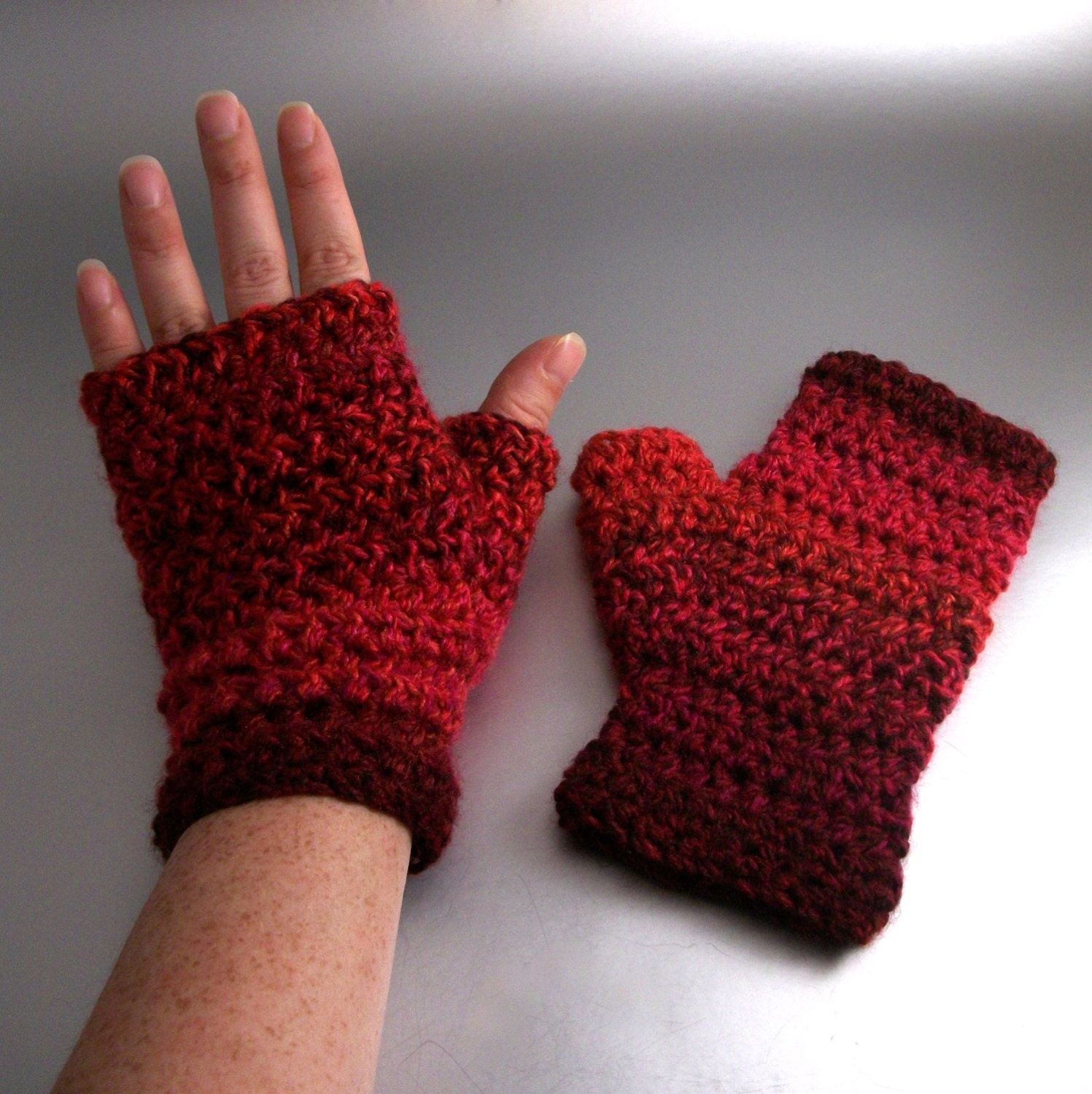Mixed Berries - Crochet Fingerless Gloves