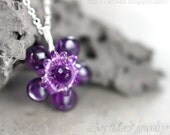 Amethyst jewelry Amethyst necklace Amethyst pendant sterling silver purple gemstone flower lilac violet wedding February birthstone ohtteam