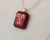 Candy Cane Jewelry -  fused glass pendant - Christmas necklace - Holiday jewelry - Dichroic fused glass pendant (886) OOAK