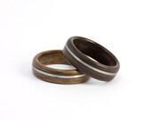 Wood and Guitar String Wedding Rings, Bentwood Walnut and Ebony Jewelry