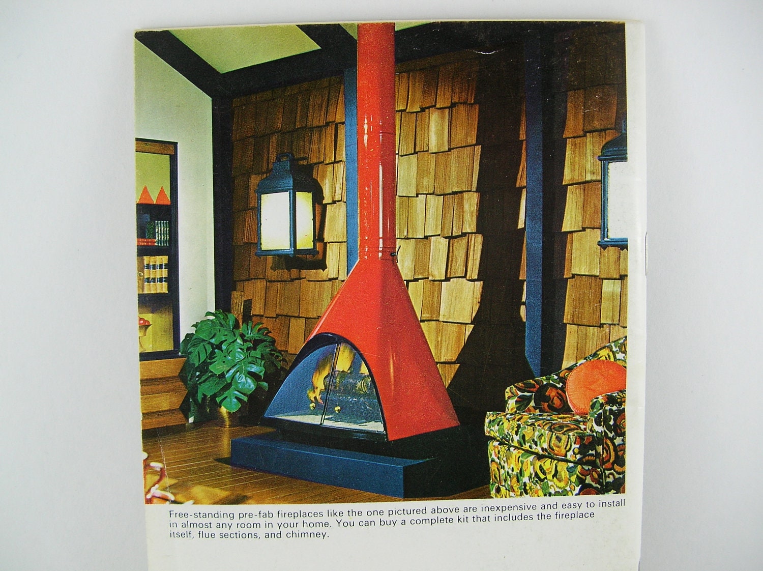 Vintage Fireplace Book Retro Mod Mid Century Modern Eames Era 1960s 60s 1970s 70s BBQ DIY better homes & gardens Guide to Fireplaces Atomic