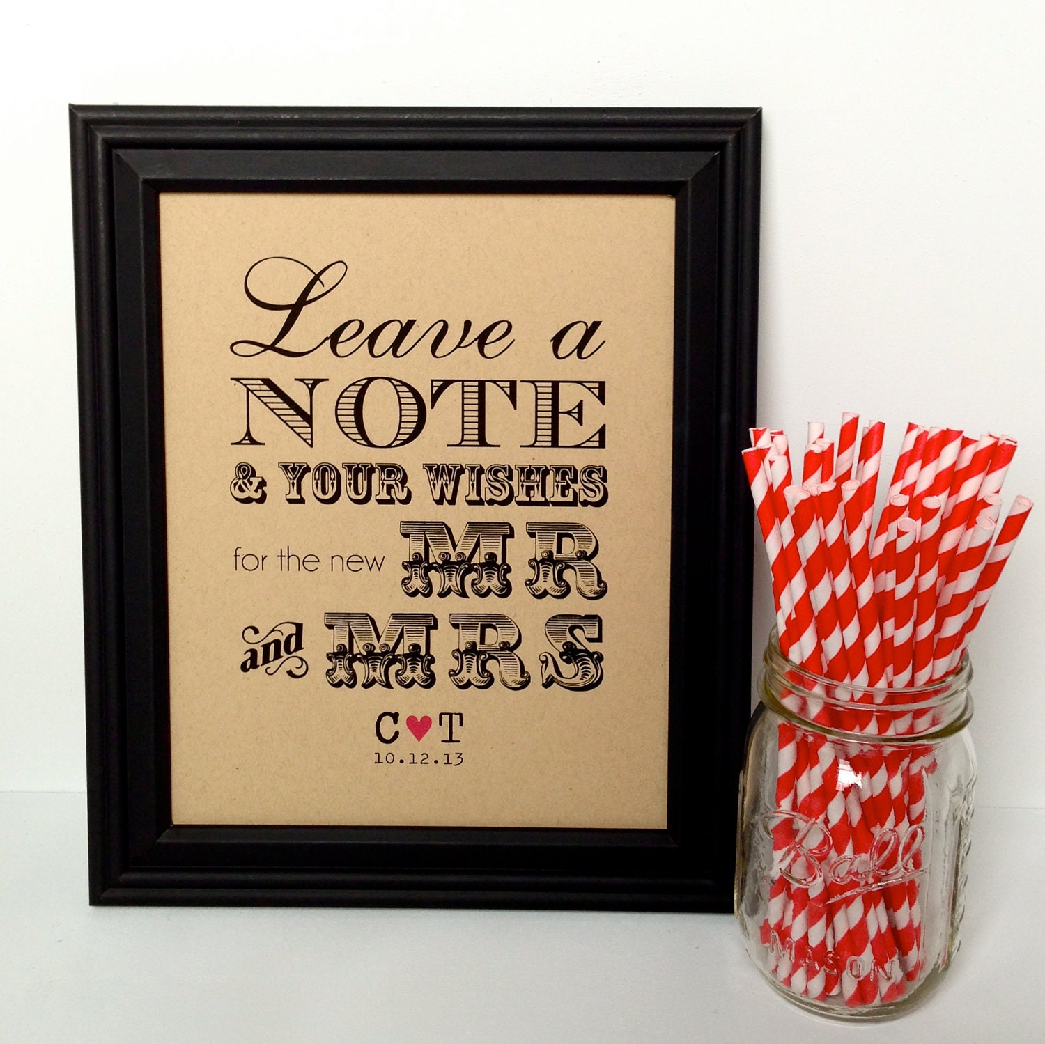 Wedding Guest Book Sign, Rustic Wedding Sign, Wishing Tree - Typography, Personalized, 8x10