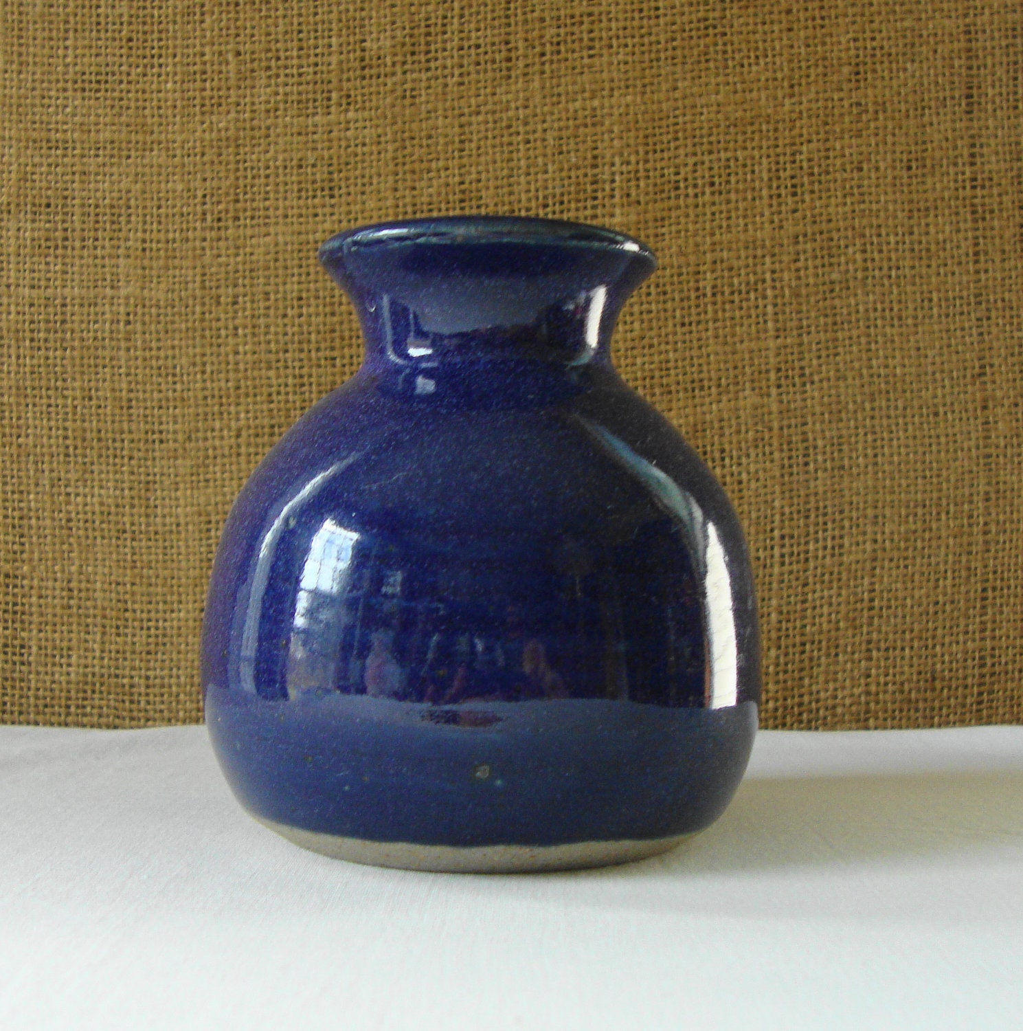 VINTAGE Cobalt Blue Pottery Vase by Poppycbrilliant on Etsy