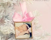 Personalized Pink Birth Announcement Photo Baby Block Shower Gift Girl Nursery Decor