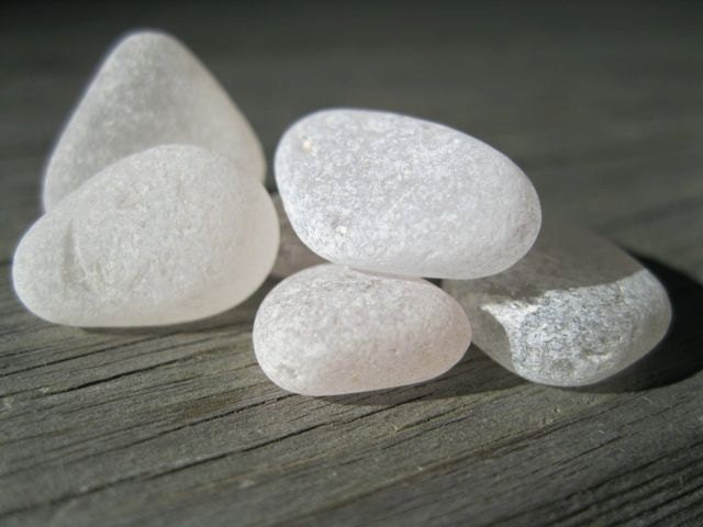 Authentic Sea Glass: Pale Lavender Whites