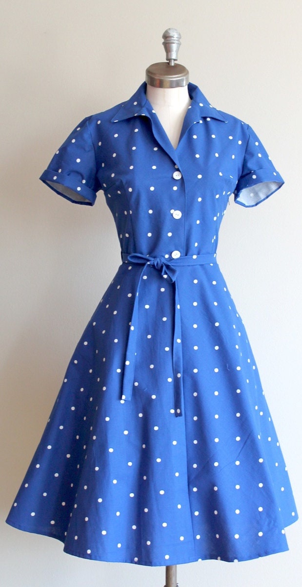 Handmade dress. Vintage 1950s inspired. Custom made to your measurements.