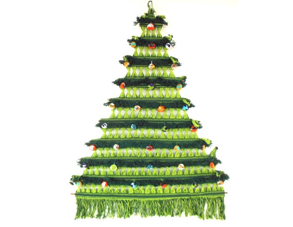 Folk Art Christmas Tree Wall Hanging Colombian by 
