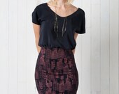 Feather Cities Pencil Skirt